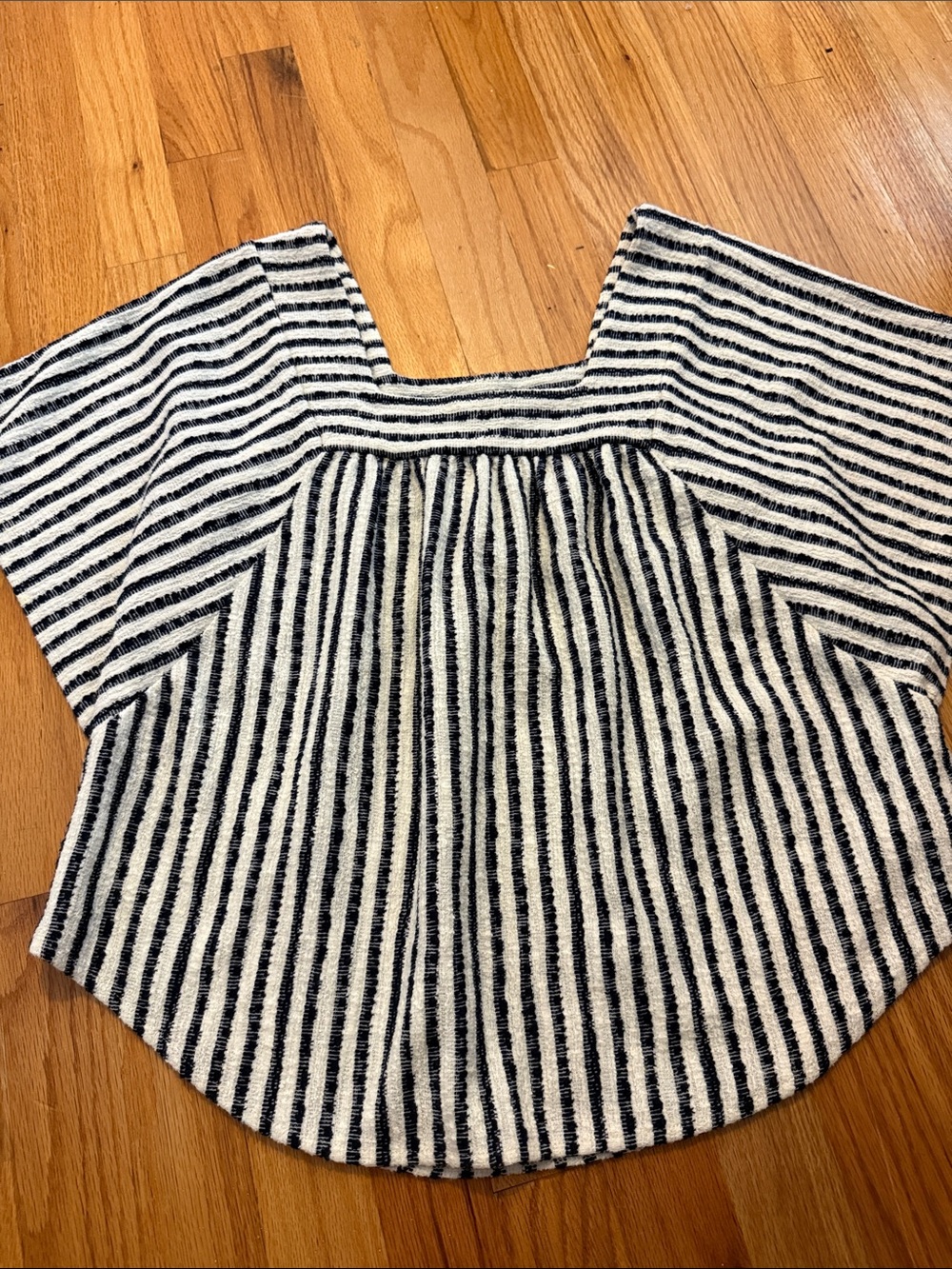 Madewell Black & White Striped Square-Neck Tunic